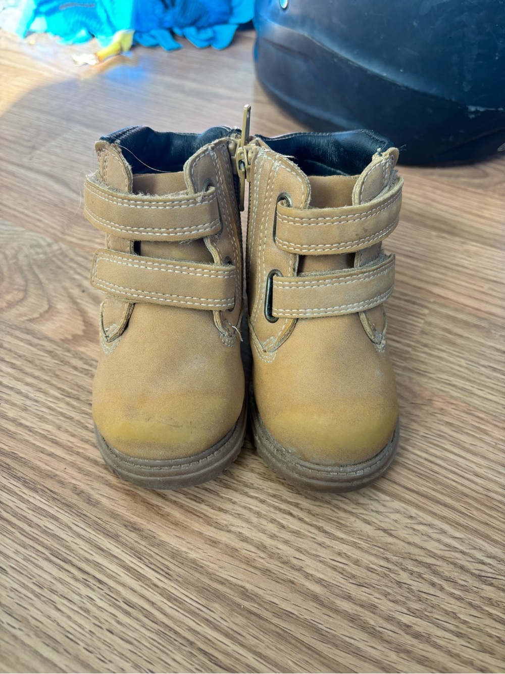 Timberland Kids Wheat/Tan Double-Velcro Ankle Boots